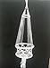 4 Legs Macrame White Cotton Plant Holders with Bamboo Ring Inside and Small Round Red Wood Bead Decoration . White Color, 25-inches (Not including Tassel ) Without the pot and plant