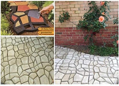 Amazon Lulaa ガーデニング 型枠 Diy コンクリート セメント レンガ床 ストーン モールド 舗装 道路 歩道 装飾 用 金型 Diy 庭づくり 庭石 石畳 エクステリア