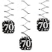 Big Dot of Happiness Adult 70th Birthday - Gold - Birthday Party Hanging Decorations - 6 Count