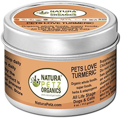 Natura Petz Organics Pets Love Turmeric - Antioxidant, Immune Promoting Nutritional Meal Topper for Dogs and Cats