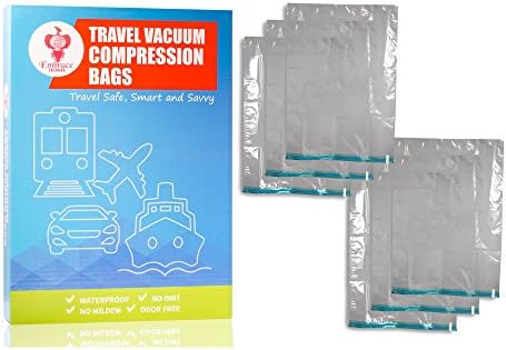 Embrace Travel Accessories Vacuum Space Saver Bag, 6 Jumbo Roll Compression Bags Storage