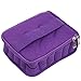 Queentools 30-Bottles Essential Oil Carrying Case - for Travelling Oils Display, Organizer Bag with Double Zipper, Contains 5ml,10ml,15ml Bottles (Purple)