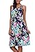 Dokotoo Womens Summer Casual Boho Amazon Ladies Sundresses Floral Print Raceback Midi Tank Dress Navy Large