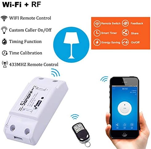 WiFi Smart Switch Interruptor para Sonoff Basic RF 433 92MHz y Wi Fi Dual Mode con Mando a Distancia Compatible con Alexa Google Home APP EWeLink