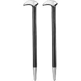 HARFINGTON 2pcs Rolling Head Pry Bar 6" Length 0.3" Rod Dia Carbon Steel Lady-foot Leverage Bar Heel Line Up Pry Bars for Automotive Mechanics Aligning &amp; Prying