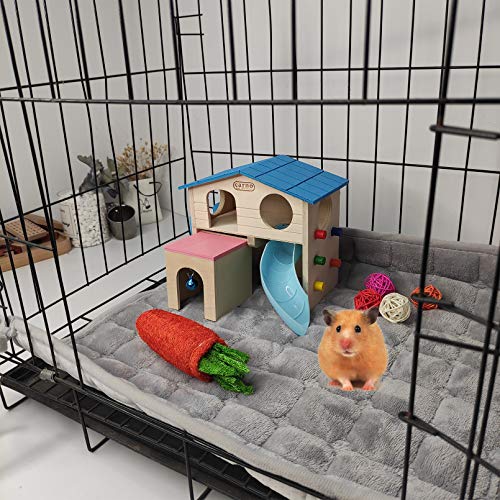 kathson Guinea Pig Fleece Cage Liners, 6 Pack Washable Small Animals Bedding Pee Pads Reusable