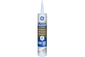 GE Advanced Silicone Caulk for Window & Door, Clear, 10 fl oz Cartridge, 1 Pack - 100% Waterproof Silicone Sealant, 5X Stronger Adhesion, Shrink & Crack Proof