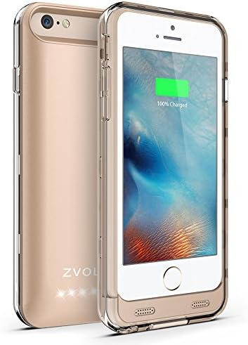 iPhone 6S Battery Case, iPhone 6 Battery Case, ZVOLTZ ZT6 Series Charger for iPhone 6/6s (4.7 Inches) [1-Yr WARRANTY] - [Champagne Gold/Clear] - 3100mAh [MFI Certified] - External Protective Case