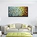 Asdam Art - Gold Daisy Oil Paintings on Canvas Budding Flowers 100% Hand-Painted 3D Abstract Art Floral Wall Art Decorations for Living Room Bedroom Dinning(20X40in)