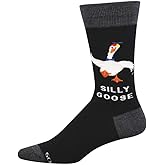 Socksmith Men's Silly Goose Crew Socks, black