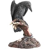 Design Toscano Mystic Night Raven Gothic Statues - Set Of 2, 15cm Polyresin Hand-Painted Decor