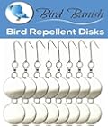 Bird Repellent Reflective Deterrent Diverter Blinders Discs. Scare Pigeons, Crows Away from Car Port, Balcony & Patio. Fruit Tree, Vegetable Garden Protection from Damage & Mess. Organic, Eco-Friendly