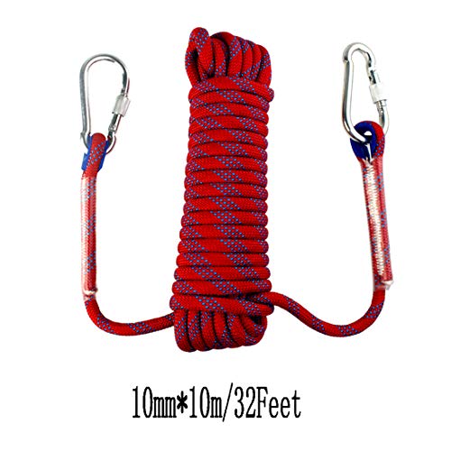 Yolyoo Outdoor Climbing Rope 10mm Static Rock Climbing Rope High Strength Accessory Fire Escape Safety Rappelling Rope 32ft