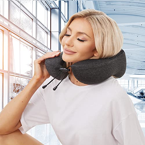 DEPAJA Neck Pillow for Travel, 100 Pure Memory Foam Soft Pillow for