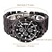 BEWELL W109D Sub-dials Wooden Watch Quartz Analog Movement Date Wristwatch for Men (Black Sandalwood)