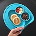 Qooble Silicone Placemat + Plate for Babies, Infants, Toddlers and Kids in Blue (Medium Size)