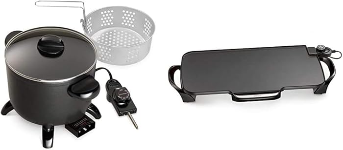 Presto 06006 Kitchen Kettle Multi-Cooker/Steamer & 07061 22-inch Electric Griddle With Removable Handles,Black Presto 06006 Kitchen Kettle Multi-Cooker/Steamer & 07061 22-inch Electric Griddle With Removable Handles,Black