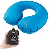 ATEPA Ultralight Compact Travel Neck Pillows for Airplanes Adults Car Outdoor Camping Backpacking, Blue