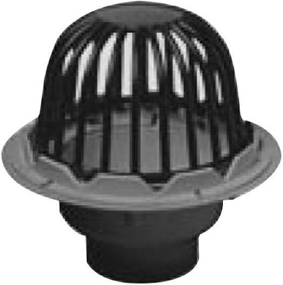 Oatey 78044 PVC Roof Drain with Cast Iron Dome and Dam Collar, 4Inch
