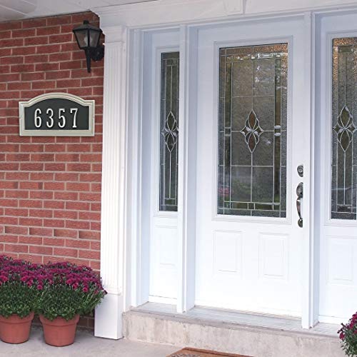 Distinctions by Hillman 843284 4-Inch Die Cast Self-Adhesive House Address Plaque, Brushed Nickel, Number 4 - Thumbnail 3