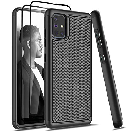 Jeylly Samsung Galaxy A71 4G Case with Tempered Glass Screen