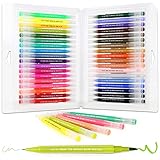 Dual Brush Pen Art Markers,36 Vibrant Colors Drawing Pen Coloring Markers Color Pen for Painting Drawing Coloring Calligraphy Lettering,with Flexible Brush&Fine Tip,Great for Adults Kids and Beginner