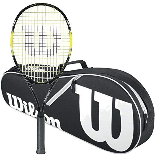 Wilson Energy XL Strung Tennis Racquet Bundled with a Black/White