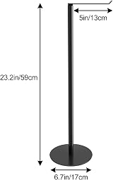 niffgaff Freestanding Toilet Roll Holder Stand, Stainless Steel, Black Finish view 7
