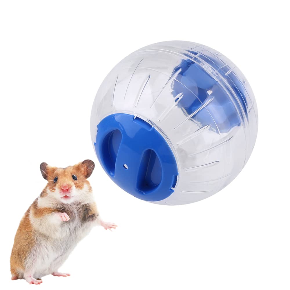 Oumefar 12cm Hamster Running Wheel,Hamster Ball,Small Pet Plastic Cute Exercise Ball,Relieves Boredom and Increases Activity for Golden Silk Shih Tzu Bear, Syrian Hamster,Blue