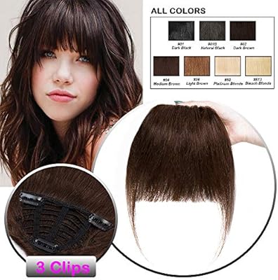 Clip In Human Hair Bangs With Temple Short Straight Neat Bangs