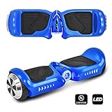 CHO Electric Self Balancing Dual Motors Scooter Hoverboard with Built-in Speaker and LED Lights - UL2272 Certified (4.5 Inch Wheels (No Speaker) Blue)