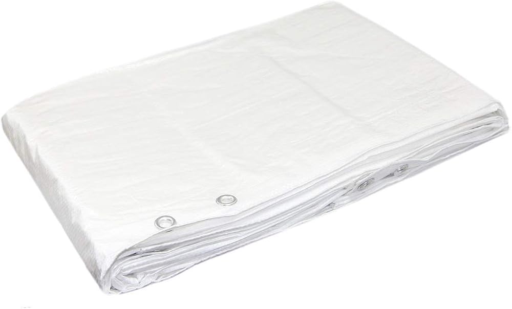 SolaDirect 4 x 6 m White Tarpaulin Heavy Duty Waterproof Tarp