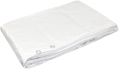 SolaDirect White Tarpaulin 4 x 5 m Waterproof Heavy Duty Groundsheet
