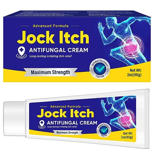 Jock Itch Cream, Max Relief for Tinea Cruris, Athlete's Foot and Scalp