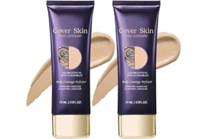 ZEXILILA Body Makeup Coverage Set, 2-Pack Waterproof Complexion Perfector with Brush, Long-Lasting Transfer-Resistant Cream