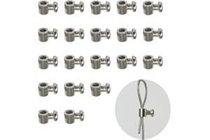 SESYOMR andefu 20pcs new upgrade steel wire rope cable clamp/double hole stainless steel（3.0MM line hole） 469879 Wire Rope Clips