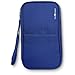 RFID Travel Passport & Document Organizer Zipper Case, Blue