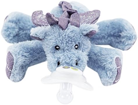 Nookums Paci-Plushies Dragon Shakies - Pacifier Holder and Rattle (2 in 1) (Plush Toy Includes Detachable Pacifier, Use with Multiple Brand Name Pacifiers)