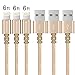 BESWASUD iPhone Charger, 3pack 6ft Extra Long Nylon Braided Lightning to USB Cable Syncing and Fast Charging Cable Cord Compatible with iPhone X/8/7/6s/6/Plus/5se/5s/5c/5,iPod,iPad(Gold)