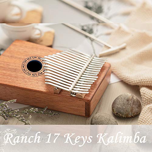 Ranch Thumb Piano Kalimba 17 keys Finger Mbira Solid Wood Mahogany with