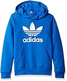 adidas Originals Big Boys' Trefoil Crew Sweatshirt, Blue Bird/White, XL