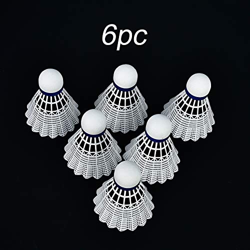 WHIZZ Badminton Birdies Nylon Shuttlecocks, Tube of 6 (White)