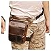 Le'aokuu Mens Genuine Leather Messenger Riding Hip Bum Waist Pack Drop Leg Cross Over Bag (Brown)