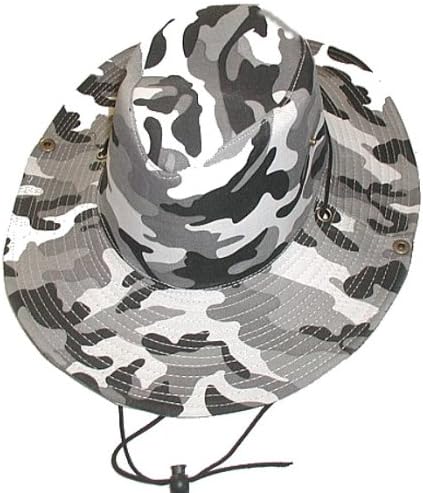 Camo Two-Way Boonie Hat ~ Safari Aussie Outback Cap ~ Grey