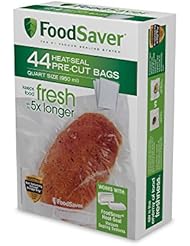 FoodSaver 1-Quart Precut Vacuum Seal Bags with BPA-Free Multilayer Construction for Food Preservation, 44 Count