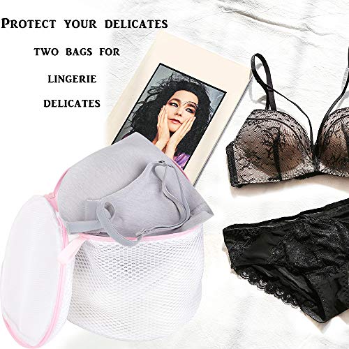 Wanapure 9Pcs Mesh Laundry Bag for Delicates, Lingerie Bags for Laundry - (1 Large & 4 Medium & 2 Small & 2 Bra Bags) for Garment, Underwear, Sock, Baby Clothes, Sweater, Travel, Washing Machine