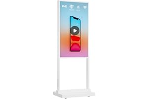 Canlarriz 32 inch Digital Signage Kiosk LCD Advertising Display Menu Displays Indoor Floor Standing Vertical Poster White 2+32GB 2K 700nits Android OS with USB