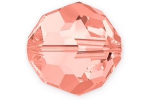 100pcs Adabele Austrian 4mm (0.16 Inch) Small Faceted Loose Round Crystal Beads Light Padparadscha Pink Compatible with 5000 Swarovski Crystals Preciosa SS2R-430
