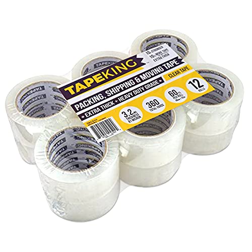 Tape King Heavy Duty Clear Packing Tape, 60 Yards/Roll, 12 Rolls for