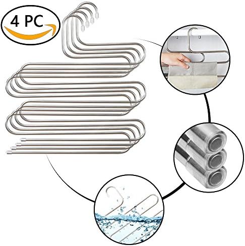 Eleling 5 Layers Pants Clothes Rack S Shape Multi-Purpose Hangers For Trousers Tie Organizer Storage Hanger